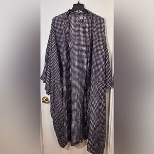 Men's Elegant Checkered Cape in Blue and White